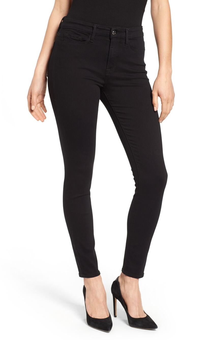 Good American High Rise Skinny Black Good Legs Denim Jeans Size 28
